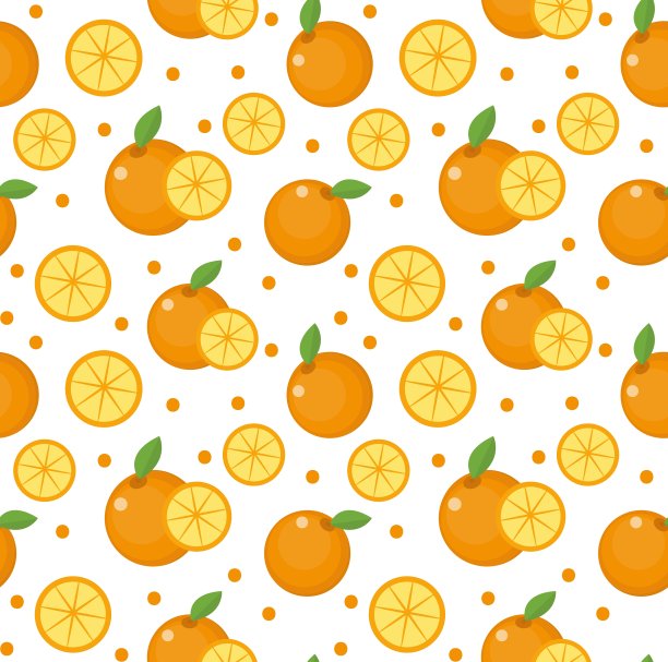 橘子无缝花纹，橘子无边图片下载