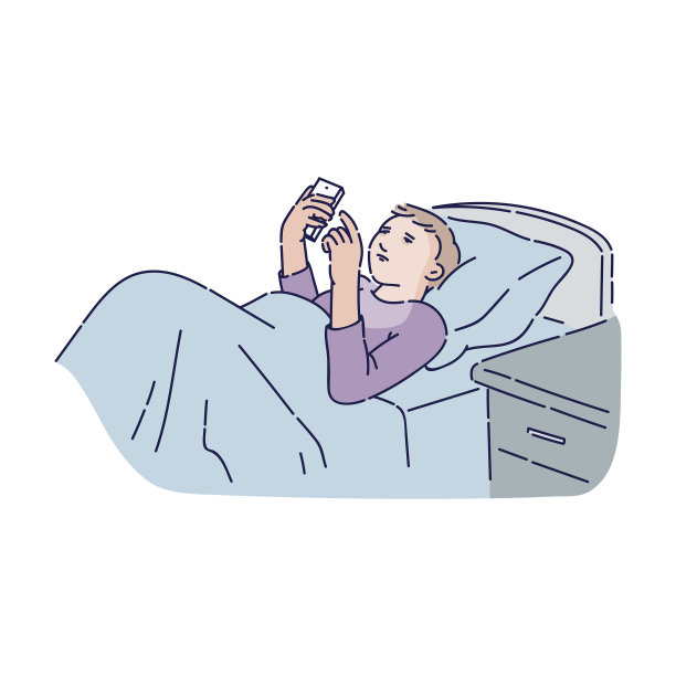 年轻人抱着失眠躺在床上图片下载