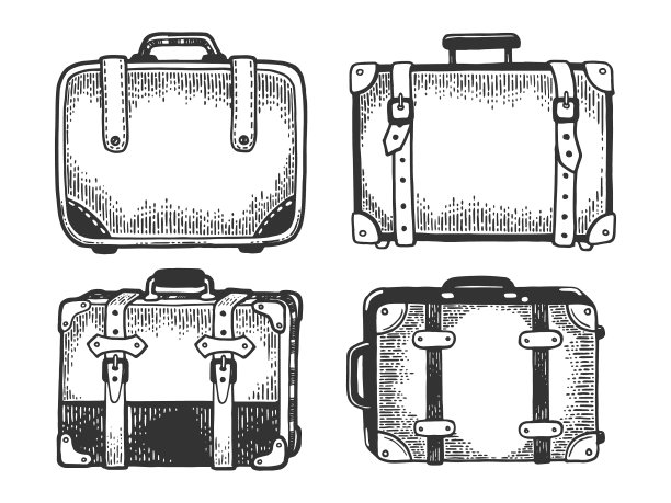 旅行袋素描版画图片下载