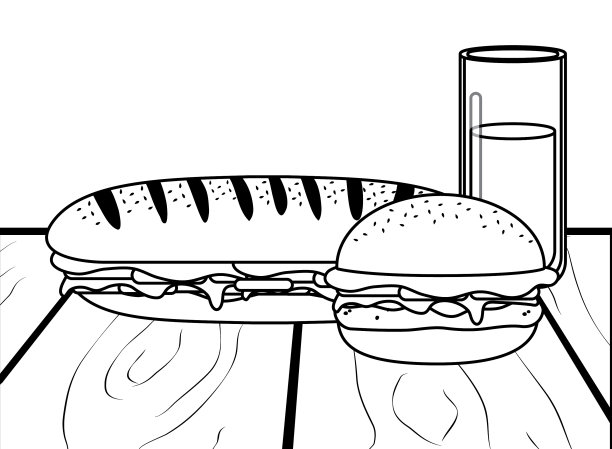 三明治和汉堡设计图片下载