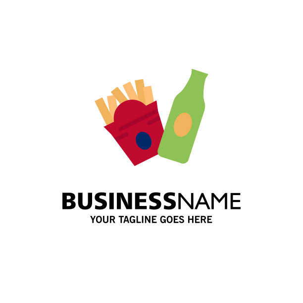 瓶油炸美国企业标志模板扁平图片下载