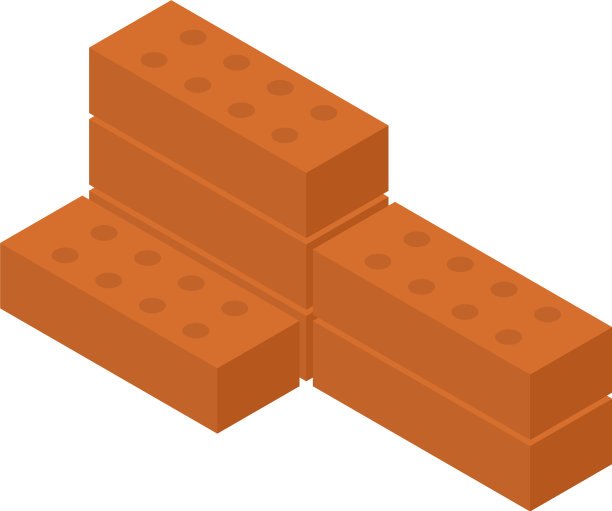 建筑红砖图标等距风格图片下载