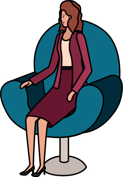 女商人坐在椅子上的化身图片下载
