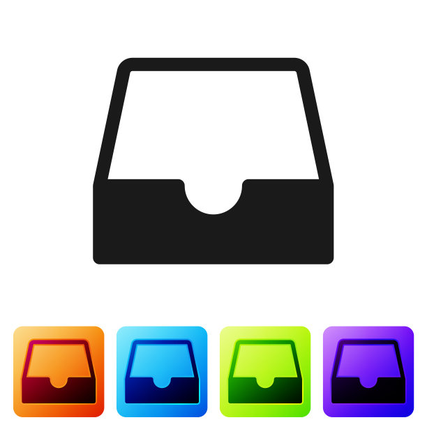 黑色社交媒体收件箱图标隔离在白色图片下载