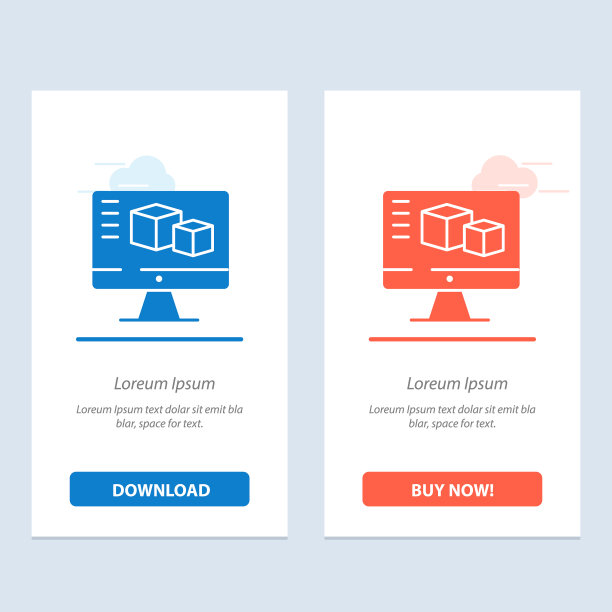 计算机显示器盒计算蓝色和红色图片下载
