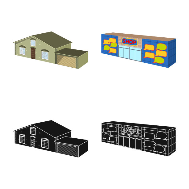 建筑外立面和住宅标志图片下载