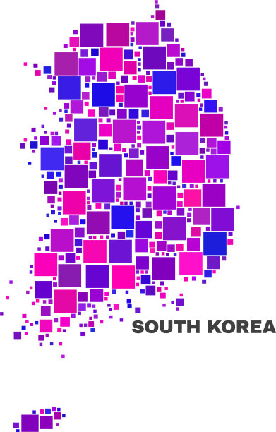 韩国方块元素的马赛克地图图片下载