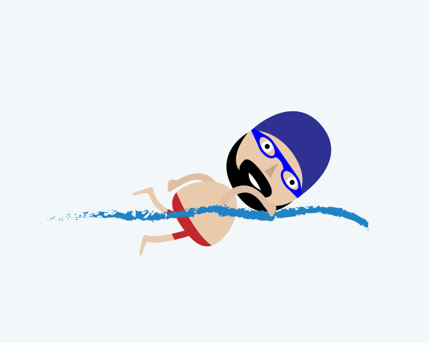 游泳人-现代彩色卡通人物图片下载