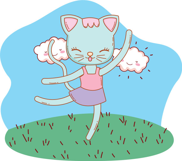 在户外猫卡通图片下载