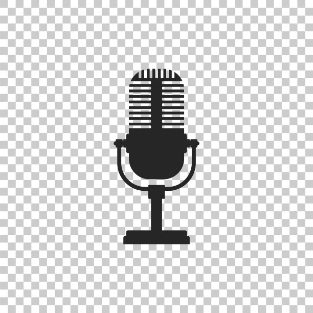 麦克风图标隔离在透明的背景图片下载