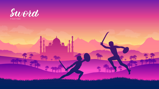 印度武士用剑武术的图片下载