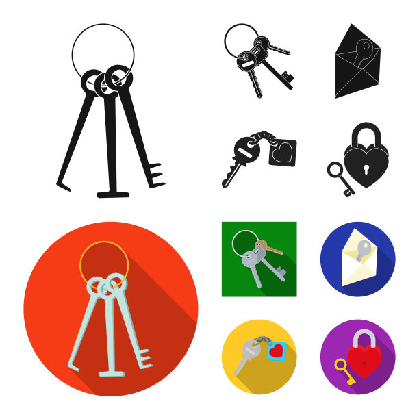 隔离物钥匙和保护标志图片下载