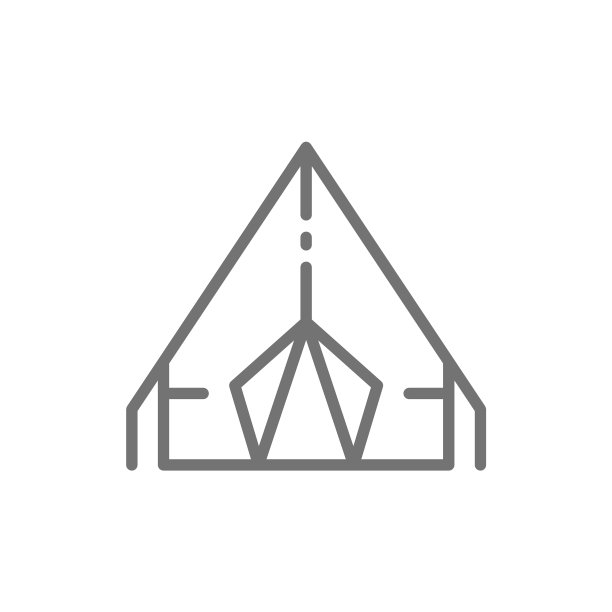 露营帐篷旅游亭线图标图片下载