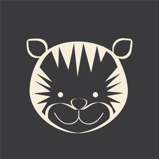 黑色的正方形老虎动物图片图片下载