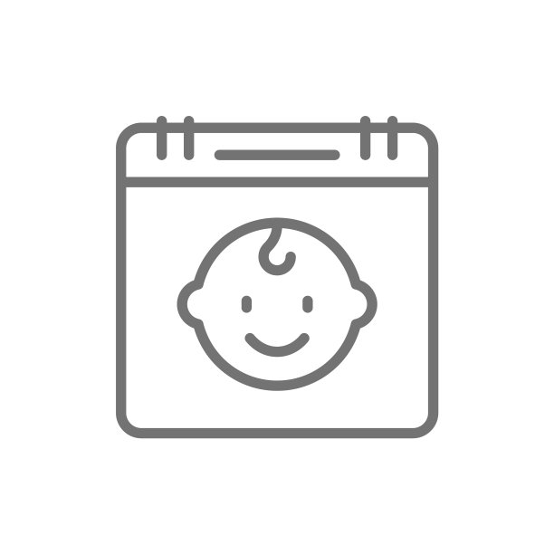 儿童日历宝宝生日线图标图片下载