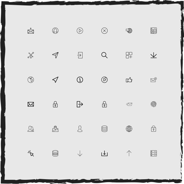 Web简约线性图标集图片下载