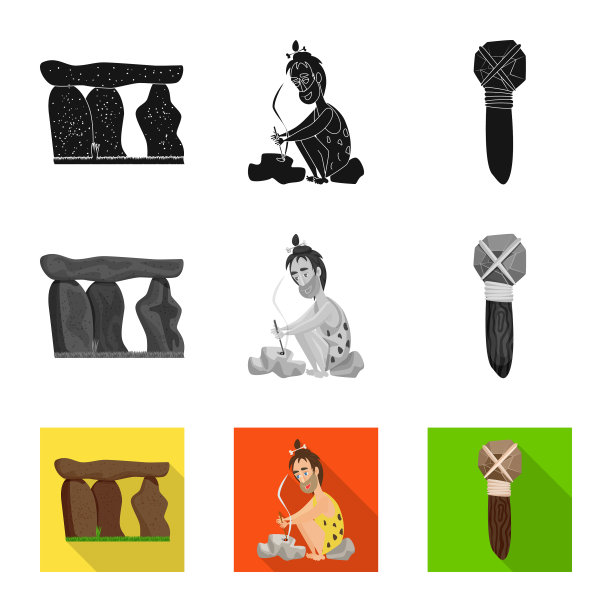 设计演变和史前图标图片下载