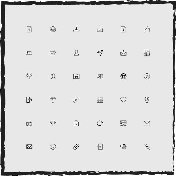 Web简约线性图标集图片下载