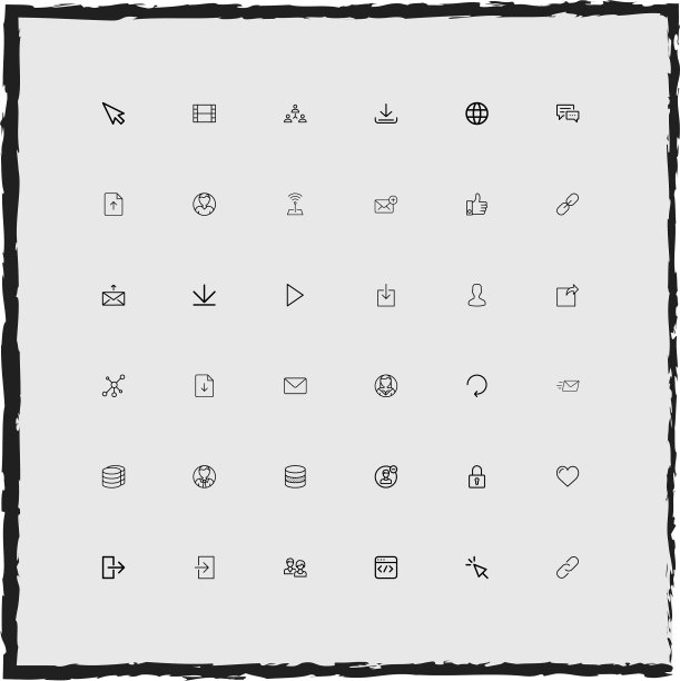 Web简约线性图标集图片下载