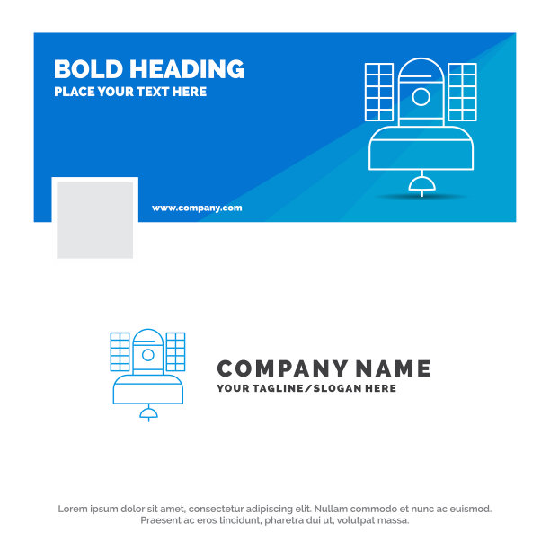 蓝色商业标志模板卫星图片下载