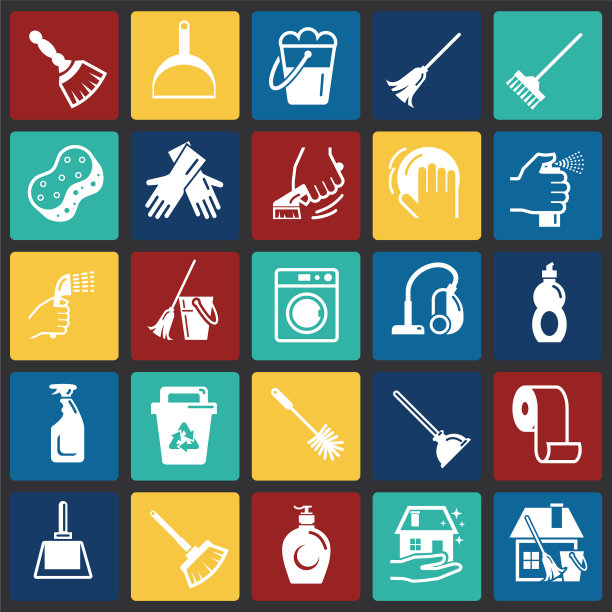 清洁图标设置为彩色方块背景为图片下载