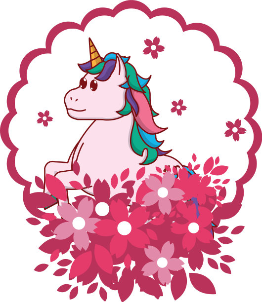 独角兽的圆形图标图片下载