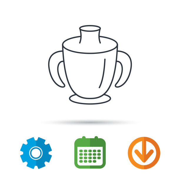 蹒跚学步的婴儿嘴杯图标婴儿杯子标志图片下载