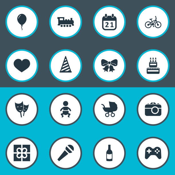 一套简单的节日图标图片下载