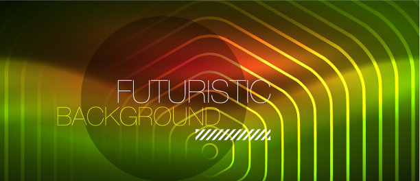 氖发光的波，神奇的能量和光运动图片下载