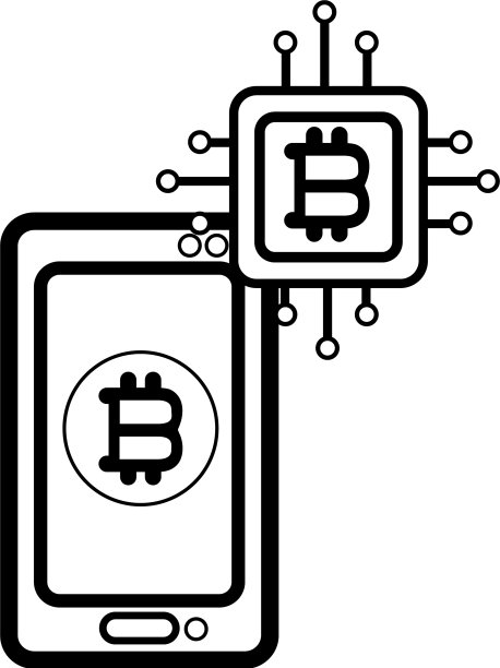 比特币芯片图标黑白相间图片下载
