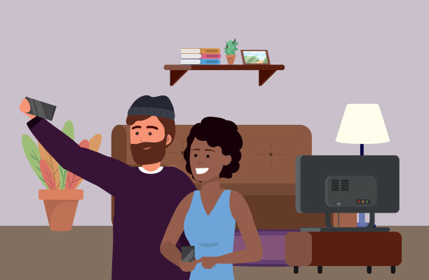 千禧情侣约会自拍背景图片下载