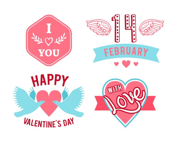 手写的复古情人节卡片图片下载