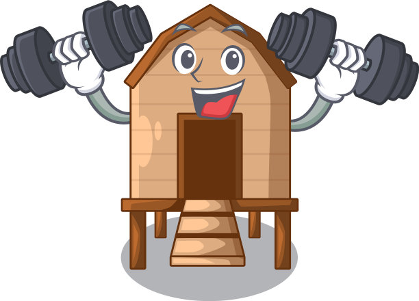 健身卡通鸡笼形状的鸡图片下载