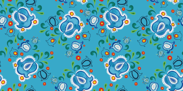 风铃花的民间艺术图案图片下载