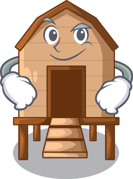 傻笑鸡舍孤立吉祥物图片下载