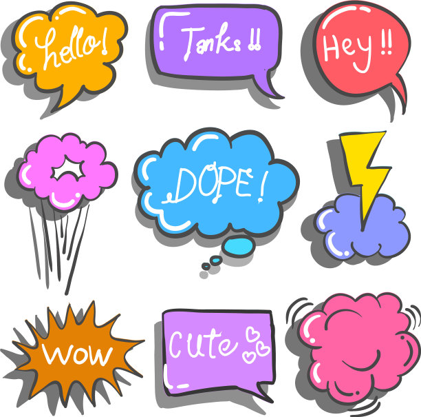 文字气球的涂鸦设置缤纷图片下载