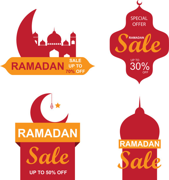 斋月的促销标语上写着折扣和优惠图片下载