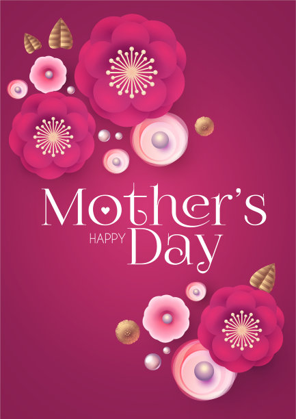 母亲节优雅的贺卡与鲜花图片下载