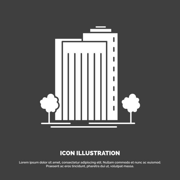 建筑绿色植物城市智能图标字形符号图片下载