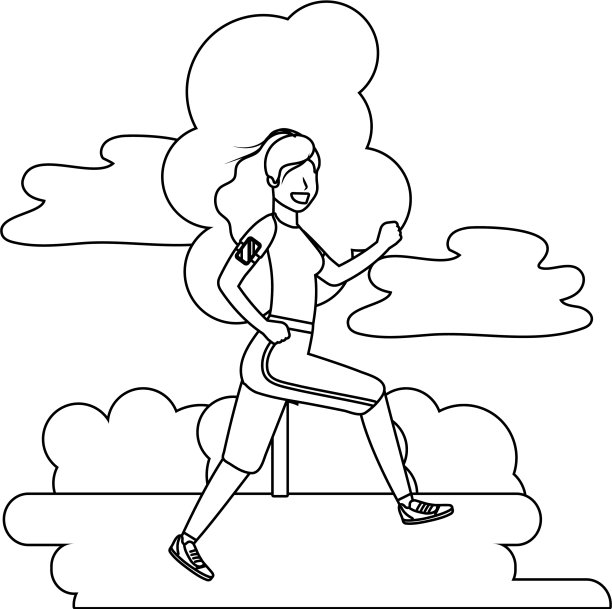 健身运动女性卡通图片下载