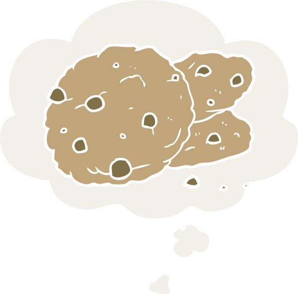 卡通饼干和思想泡沫的复古风格图片下载