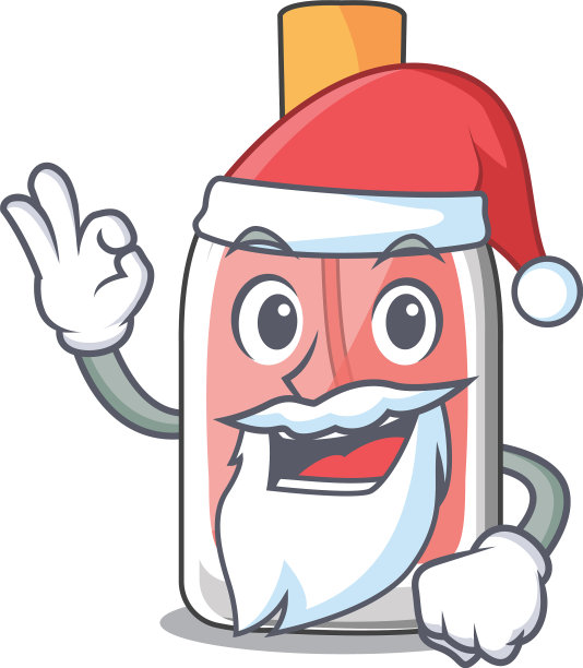 圣诞老人香水瓶里孤立的吉祥物图片下载