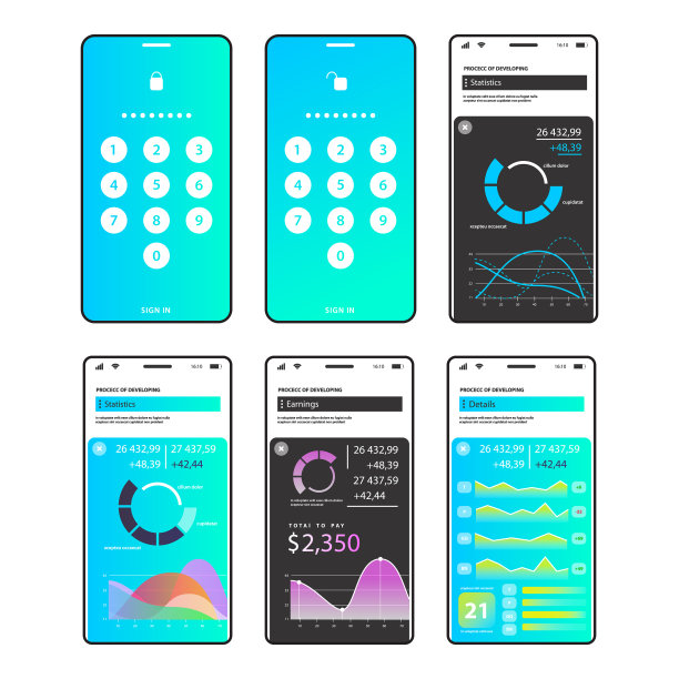 手机应用信息图应用UI用户体验设计图片下载