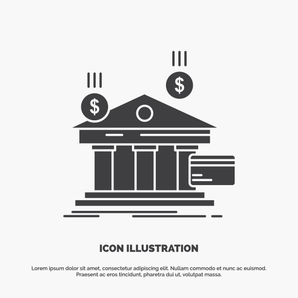 银行支付银行金融货币图标字形图片下载