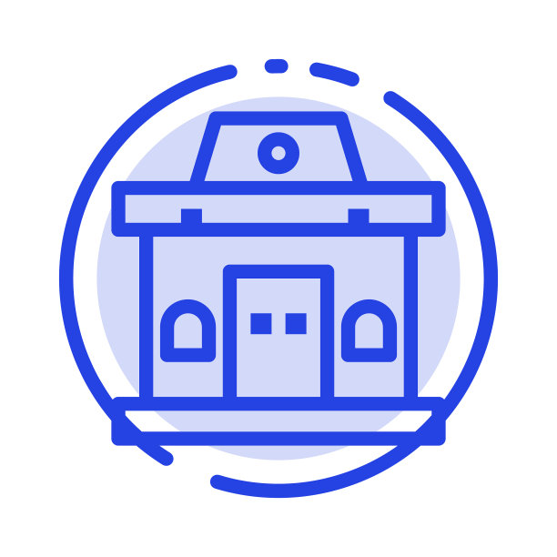 大厦办公票务市区蓝虚线图片下载