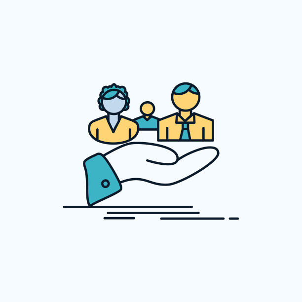 保险健康家庭生活手平图标绿色图片下载