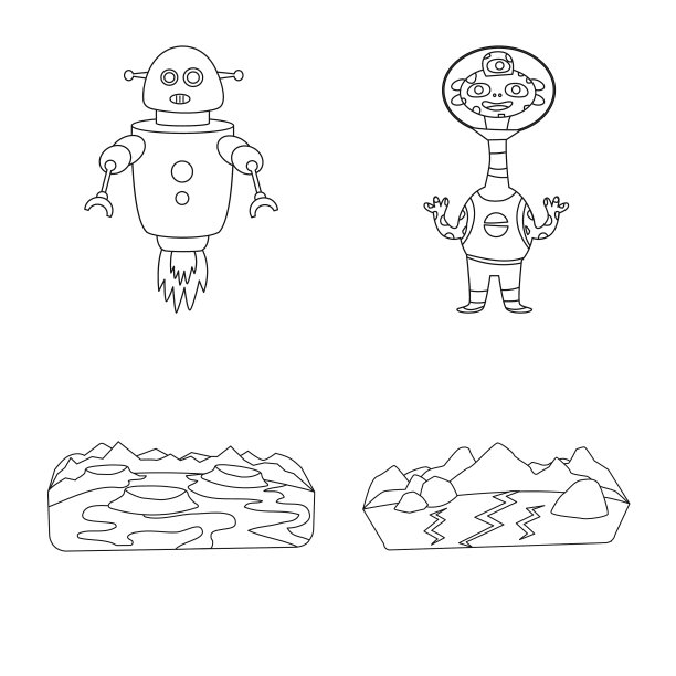 设计空间和银河的图标集图片下载