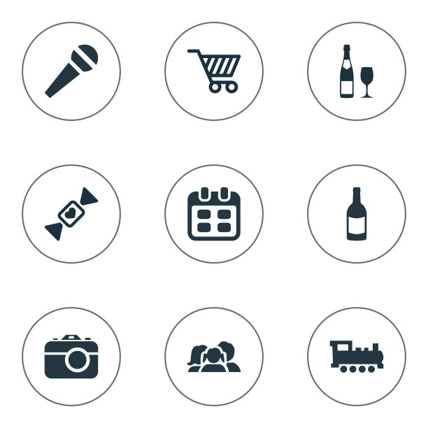 一套简单的节日图标图片下载