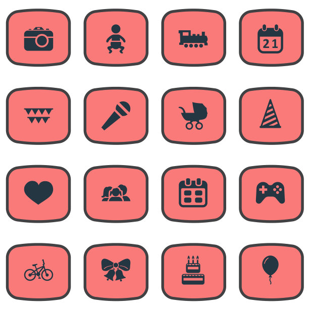 一套简单的节日图标图片下载