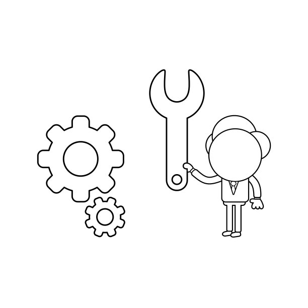 商人性格持扳手齿轮图片下载